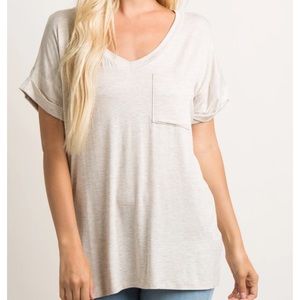 Pink blush stretchy v neck tee